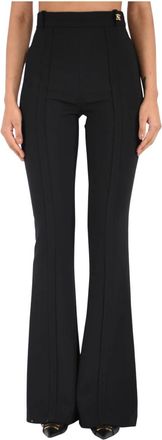 Elisabetta Franchi Wide Trousers - female - Elisabetta Franchi - Wide Trousers - Black - 2XL - Trousers