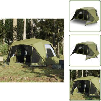 vidaXL Tenda con sistema a rilascio rapido - vidaXL Tenda Campeggio 10 Persone Verde Rilascio Rapido Impermeabile - Tenda con rete