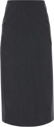Jil Sander Wool Pencil Skirt - Dames - Kokerrokken - Grijs - M - Wol - Rokken