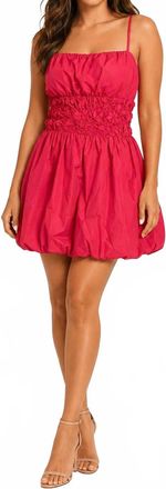 Pinch Design Ruffle Bubble Mini Dress In Red