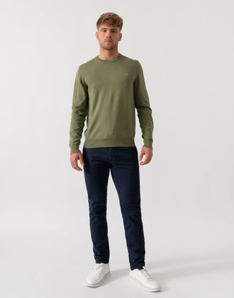 GANT Mens 379 Classic Cotton Crew Neck Jumper in Khaki - Size X-Large