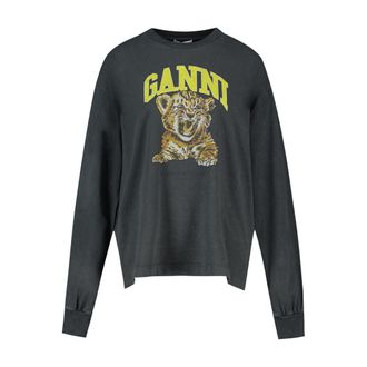 Ganni Womens Sweatshirt Black Cotton Sweatshirts