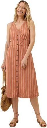 Pact Canopy Linen Blend Button-Front Dress Made with Organic Cotton in Hermosa Stripe at Nordstrom, Size Xx-Large