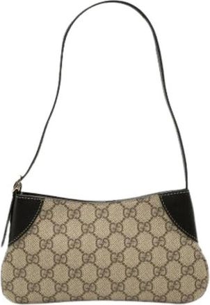 Gucci Pre-owned Vintage Schoudertas - Dames - Vintage Schoudertas - Beige - ONE Size - Leer - Vintage