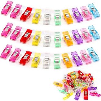 No Brand Un Paquete De 90 Pinzas De Costura Multifuncionales, Que Incluye Pinzas De Posicionamiento Y Pinzas De Costura Para Manualidades, Utilizadas Para Suje