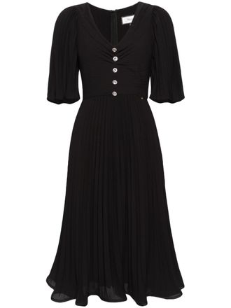 Nissa rhinestone-embellished pleated dress - women - Polyester/Viscose - 36 - Black
