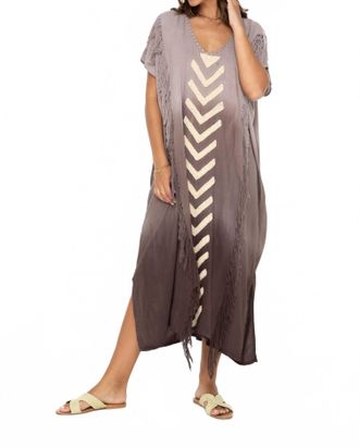 Skemo Bahama Arrow Long Kaftan Dress In Chocolate
