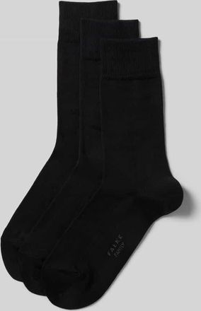 Falke Socken mit elastischem Rippenbündchen im 3er-Pack in Black, Größe 39-42
