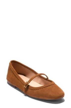 Cole Haan Yelena Mary Jane Flat in Chestnut Tobacco Suede at Nordstrom Rack, Size 5.5