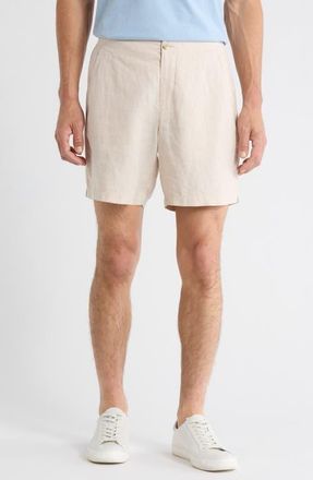 Nordstrom Flat Front Linen Chino Shorts in Beige Pumice at Nordstrom, Size Xx-Large