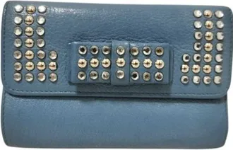 Miu Miu Blue Leather Wallet (Bi-Fold) (Pre-Owned)