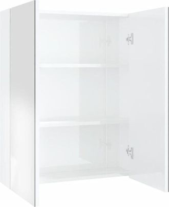 vidaXL Bathroom Mirror Cabinet 60x15x75 cm mdf Shining White Vidaxl