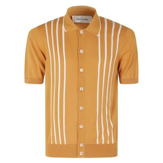 Gran Sasso Cardigans, male, Yellow, Size: 2XL Striped Shirt