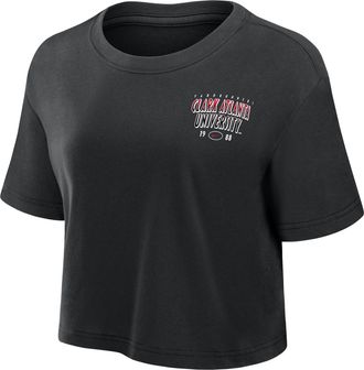 Nike Womens College (Clark-Atlanta University) Dri-FIT Cropped T-Shirt in Black | W11840CLAU26-BLK