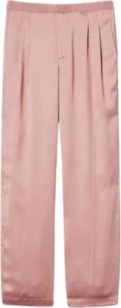 Twinset Koraal Geplooide Broek - Dames - Straight fit broeken - Roze - S - Broeken