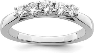 Diamond2Deal 14k White Gold Lab Grown Diamond Wedding Band Ring 3/4Ct Clarity- VS Color- D-E