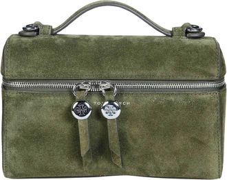 Tory Burch Romy Suede Slim Top Handle - Dames - Mini tas - Groen - ONE Size - Leer - Tassen