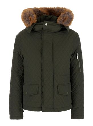 Burberry Green Quilted Hood Jacket