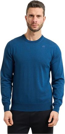 K-Way Sebastien Cotton PS - Heren - Ronde hals truien - Blauw - 2XL - Katoen - Truien & Vesten
