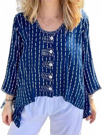 Iguana Kyao Shark Bite Top In Indigo/white