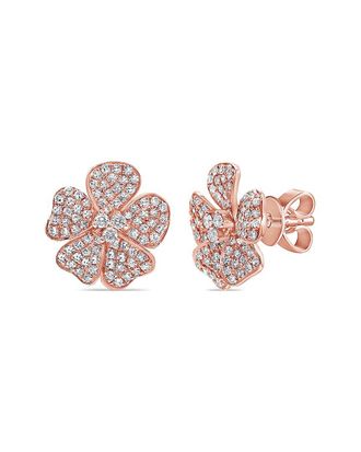 Sabrina Designs 14K Rose Gold 0.57 Ct. Tw. Diamond Flower Earrings