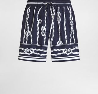 Dolce & Gabbana Marina-print Canvas Swim Boxer Shorts - Man Beachwear Multicolor 2