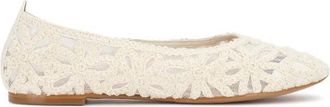 Kazar Flower Pattern Wedding Ballerinas - Dames - Ballerinas - Wit - 39 EU - Leer - Schoenen