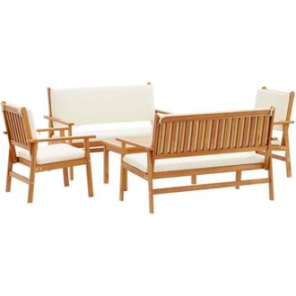 vidaXL Conjunto De Sof&aacute; De Jard&iacute;n 5 Pcs Marr&oacute;n 75 X 45 X 38cm Vidaxl