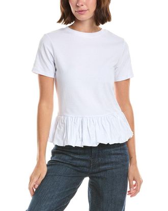 French Connection Peplum Bubble Hem T-Shirt