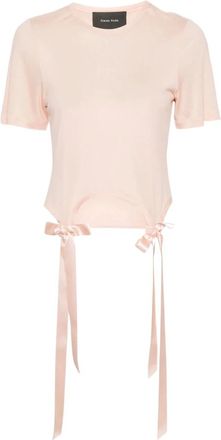 Simone Rocha Bow Tail Easy T-Shirt - Dames - T-shirts - Roze - XS - Polyester - Tops