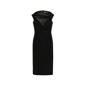 Solace London Party Dresses, female, Black, Size: XS V-neck Dress