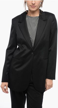 Fabiana Filippi Wool Tweed Blazer with Fitted-Fit size 38