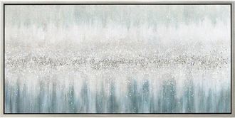 Empire Art Direct Silver Mist Textured Glitter Hand-Painted Framed Canvas Wall Art