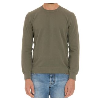 Gran Sasso Sweatshirts, male, Green, M, Green Rice Stitch Cotton Jumper