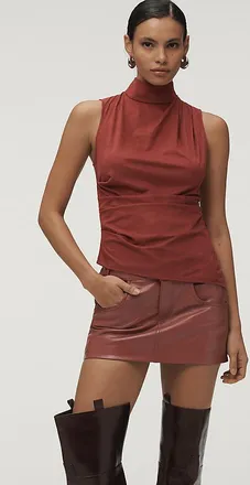 Mare Mare Faux-Suede High-Neck Tank Top