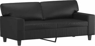 vidaXL Sof&aacute; De 2 Plazas De Cuero Sint&eacute;tico Negro 140 Cm Vidaxl