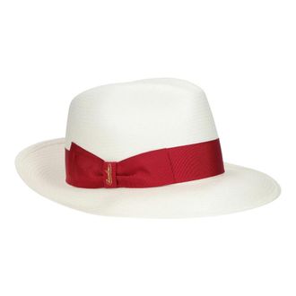 Borsalino Moderne Panama Hoed met Brede Rand - Dames - Hoeden - Wit - S - Accessoires