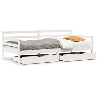 Berkfield Home Daybed with Drawers without Mattress White 90x200 cm Solid Wood