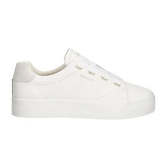 GANT Avona Leren Sneakers - Dames - Schoenen - Wit - Maat: 41 EU Katoen