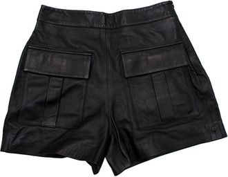 Zeynep Arcay Black Leather Shorts Size XXS