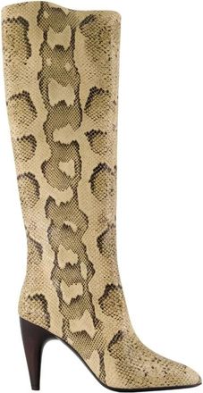 Isabel Marant Jany High Boots - female - Isabel Marant - Heeled Boots - Beige - 6 UK - Shoes