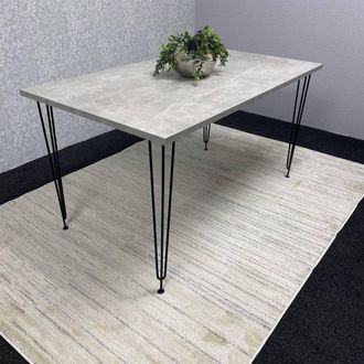Kosy Koala Modern Grey Rectangular Dining Table with Hairpin Legs - Compact Kitchen & Dining Room Table (L117)