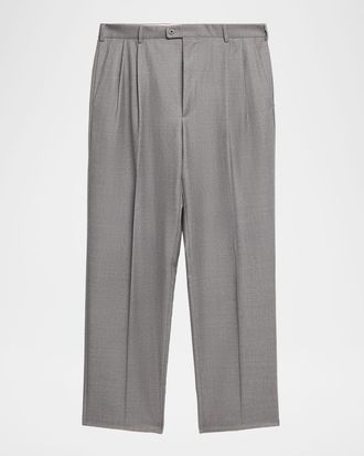 Zanella Men & apos;s Bennett Wool Straight-Fit Pleated Trousers