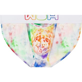 HOM WOH Sexy Fun Tanga Rainbow Briefs in Multico Print at Nordstrom, Size Xx-Large