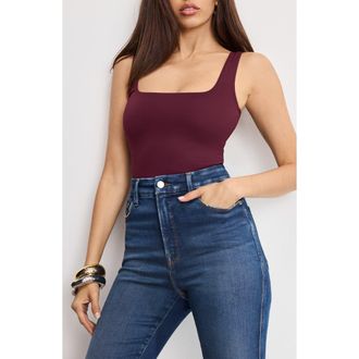 Good American Sculpting Modern Tank Bodysuit in Fig007 at Nordstrom Rack, Size 4X-Large