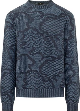 Etro Blue Crew Neck Sweater
