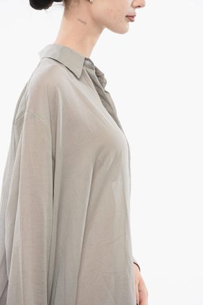 Super Blond Flared Chemisier with Hidden Buttoning Super Blond