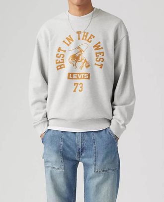 Levi's Relaxed Graphic Crew Gym Boxtab Sweatshirt In Light Grey