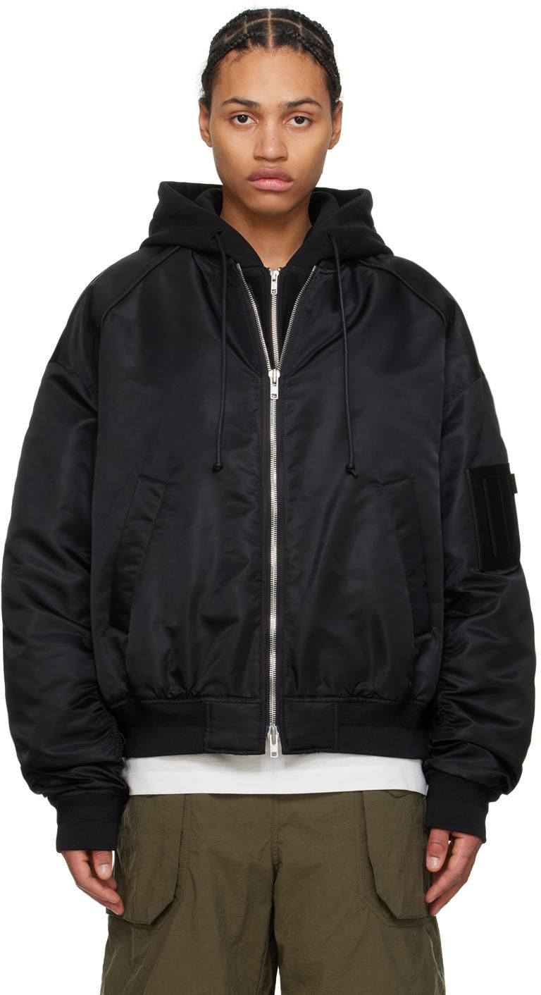 ブルゾン RONRON INNER POINTED BOMBER MA1 JUMPER DOT BLACK RR24DJP3821 INNER POINTED BOMBER MA-1 JUMPER BLACK - RONRON 론론