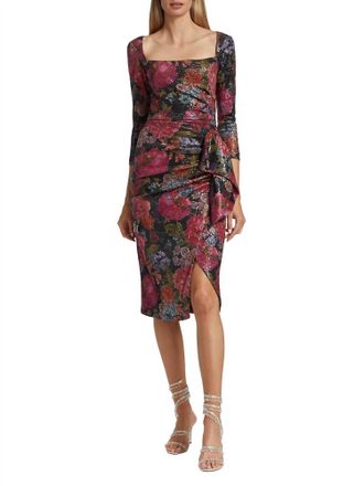 La Petite Robe Di Chiara Boni Cesarima Ms Print Dress In Glowing Peonies Black